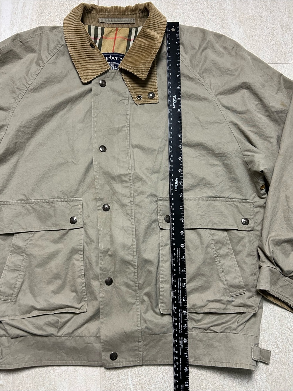 VINTAGE BURBERRYS FIELD JACKET MENS XL UTILITY BOMBER ZIP NOVA CHECK PLAID RARE - Picture 7 of 15